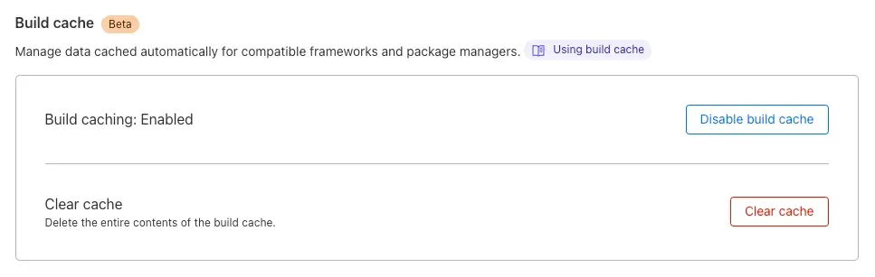 Cloudflare Pages - Build Cache